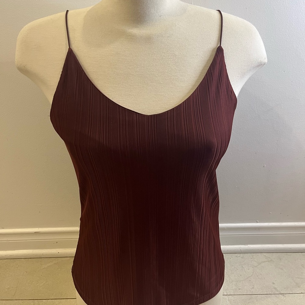 Elegant Burgundy Spaghetti Strap Top